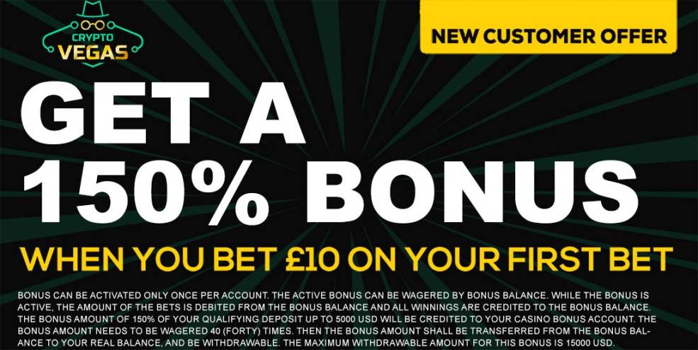 CRYPTO.VEGAS WELCOME BONUS